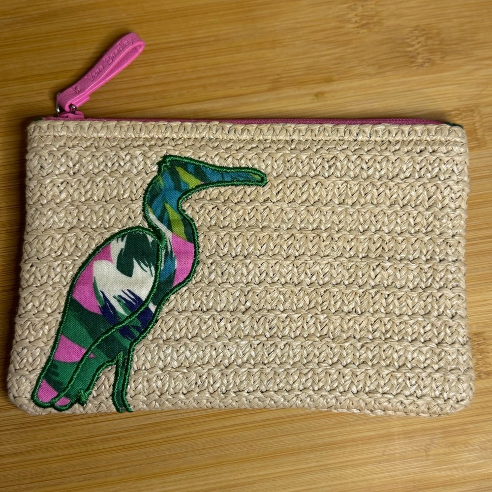 Vera Bradley Tropical Paradise Seashore Zip Pouch, Woven, Like New